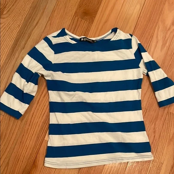 Blue and White Striped Kids Shirt - Picture 1 of 1